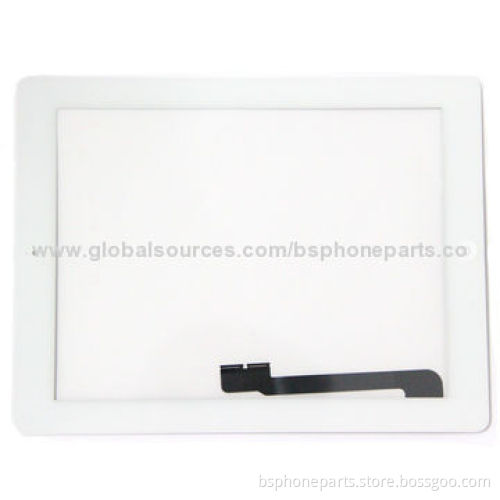 High Copy Touch Digitizer Screen with Home Button Flex and Adhesive for iPad 3, White